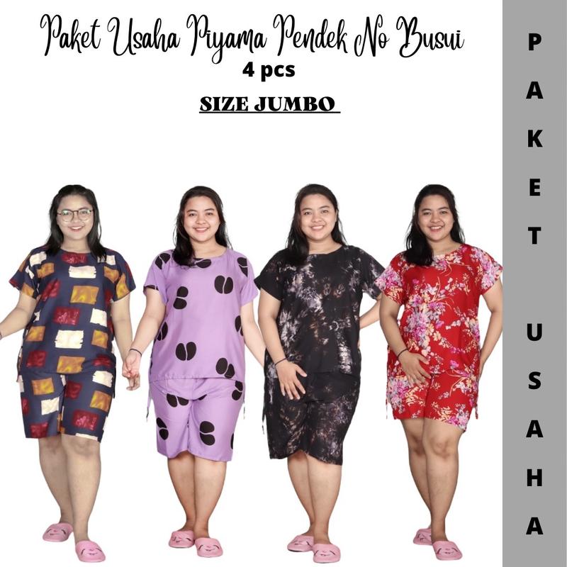 Paket Usaha Setelan Pendek Jumbo No Busui 4pcs