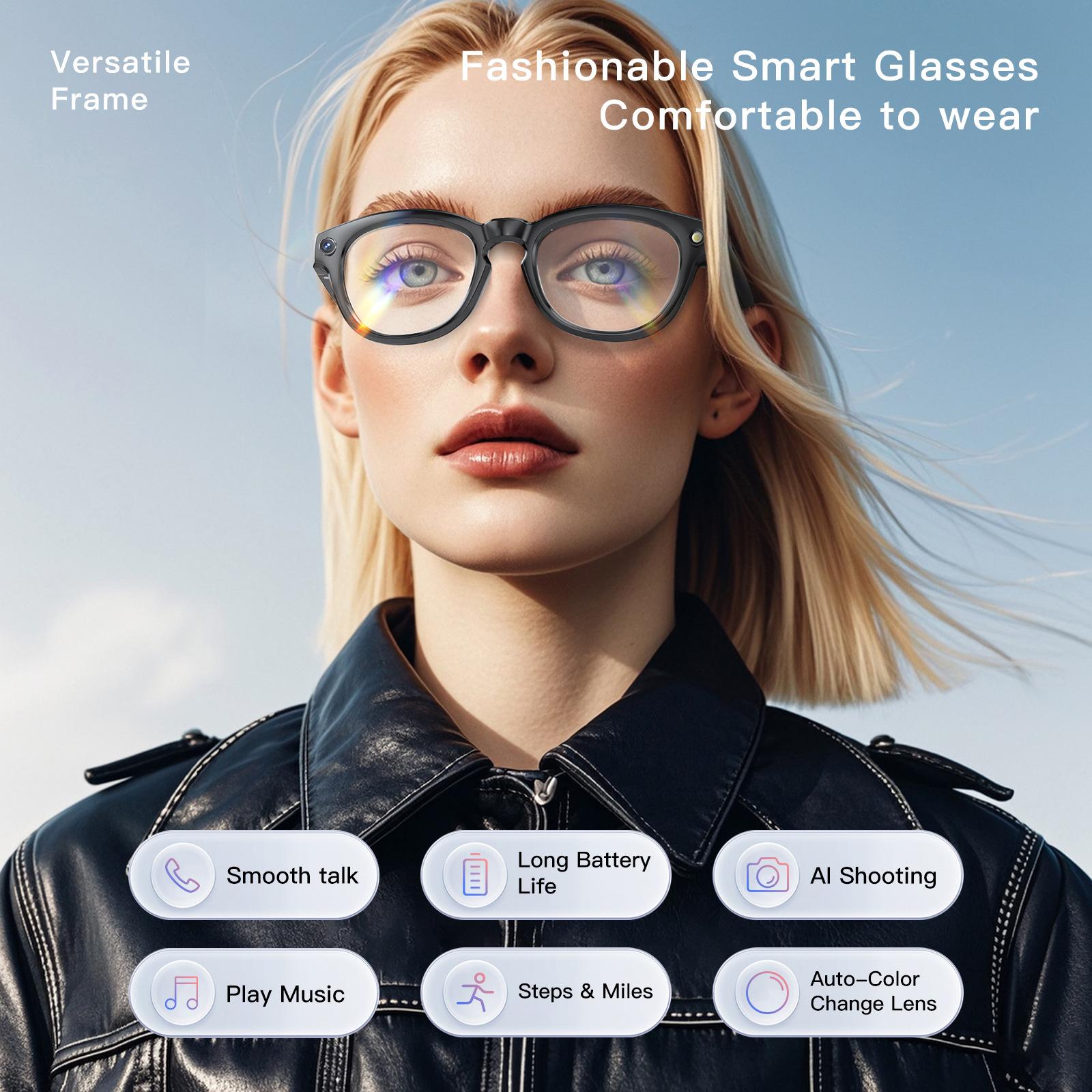 New ai smart glasses mate2 with camera high definition camera video GS380 bluetooth glasses