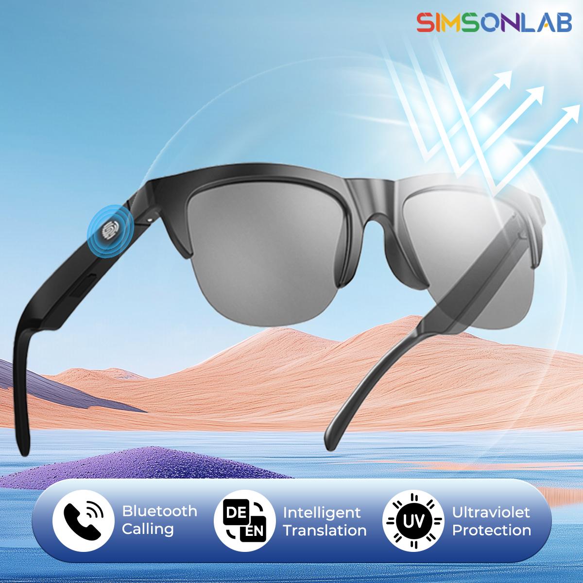 Smart Glasses Translate 2025 High UV Protection Sunglasses Wireless Fashionable Bluetooth Headphones For Men Women Gifts