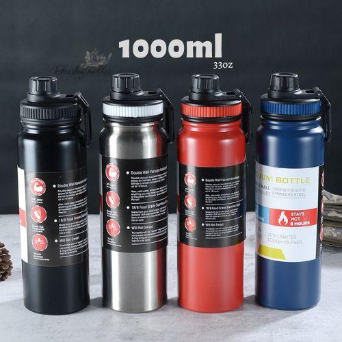 800/1000ML Double Wall Hot&Cold Large Capacity Insulated Vacuum Tumbl…