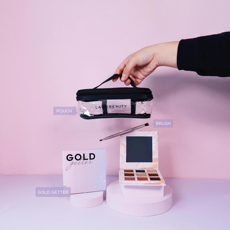 Lavie Gold Getter Eyeshadow Palette (Gratis Pouch & Brush)