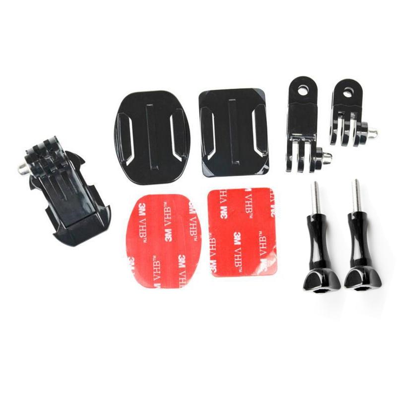Adaptador de montaje multiusos para casco con base de gancho en J y adhesivos 3M para GoPro Hero 11 10 9 8 7 6 5, SJCAM, EKEN y DJI Osmo Action Camera._voghion.com