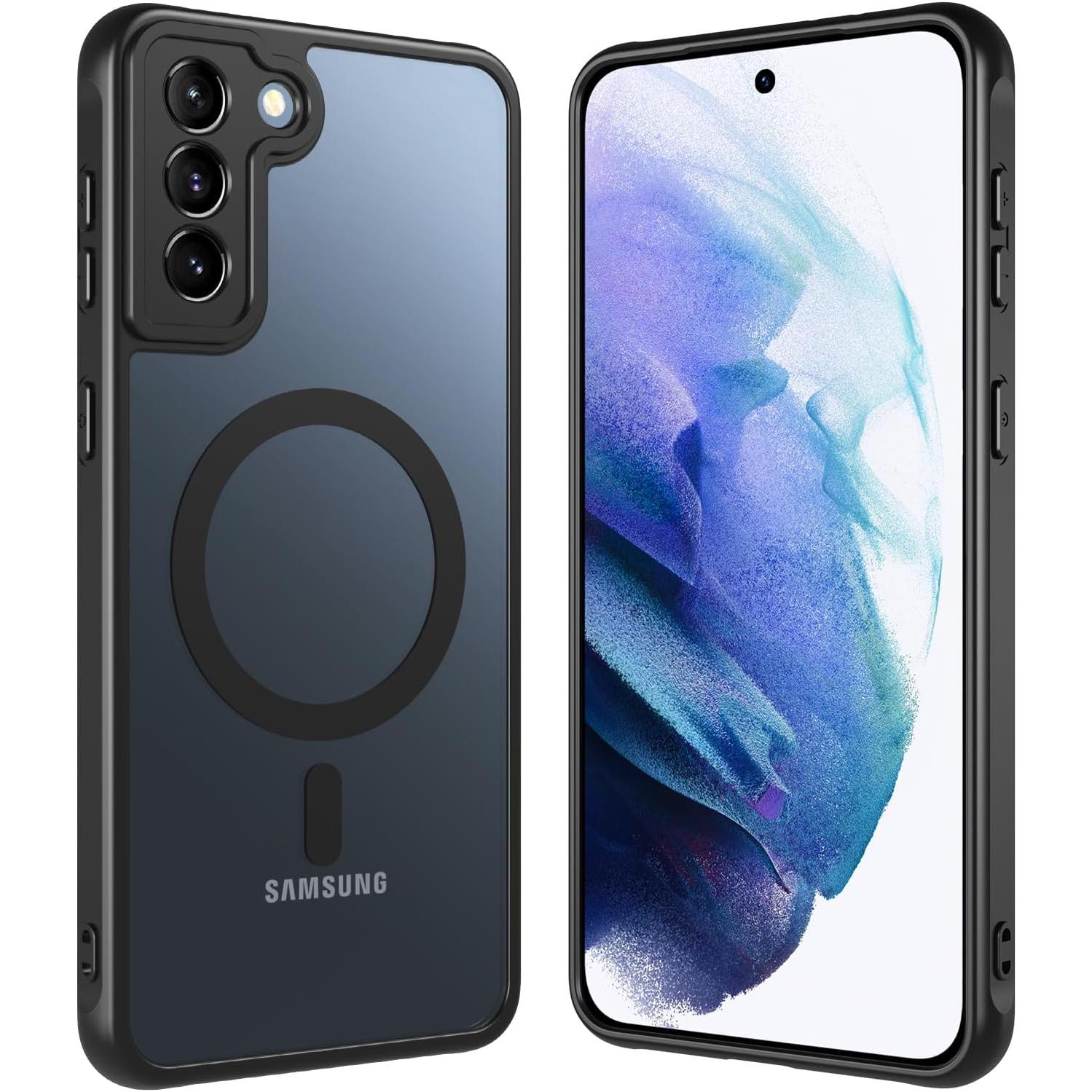 Hensinple for Samsung Galaxy S21 Plus Case with 200% Stronger Magnetic,S21+ Phone case Military-Grade Drop Protection S21 Plus Phone Case 5g Matte Slim for Samsung S21 Plus Case Cover[6.7