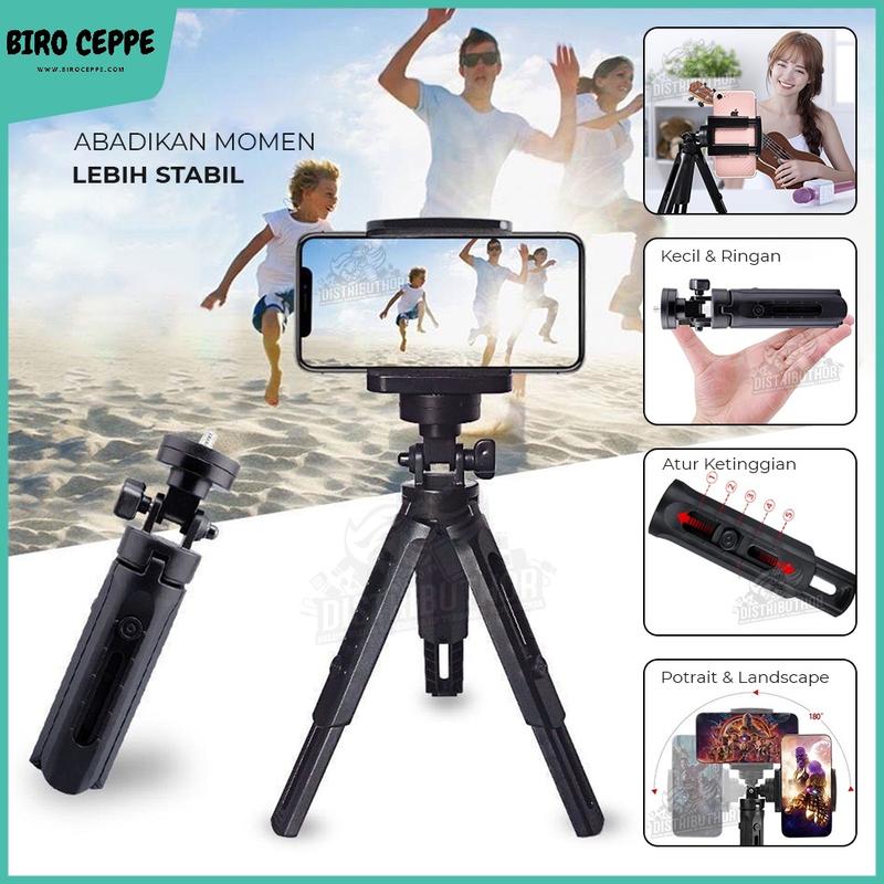 Tripod HP Handphone Mini Fleksibel + Dudukan Smartphone For Vlog