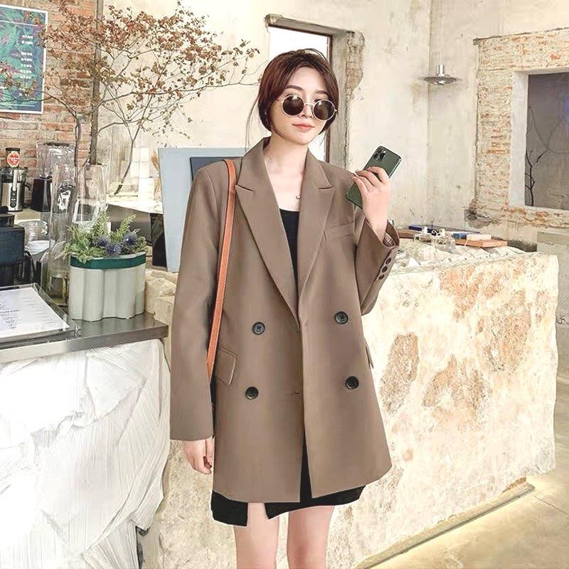 A072 Áo blazer nữ 2 lớp, áo vest dài tay HB cao cấp 2 màu đen/nâu pho…