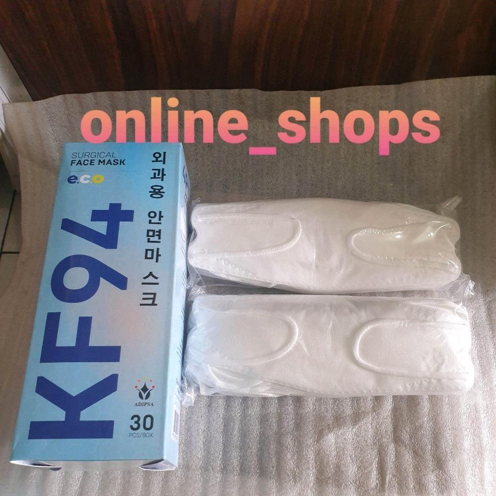 Masker kf94 dewasa medis isi 30 pcs warna putih white earloop eco care 4ply