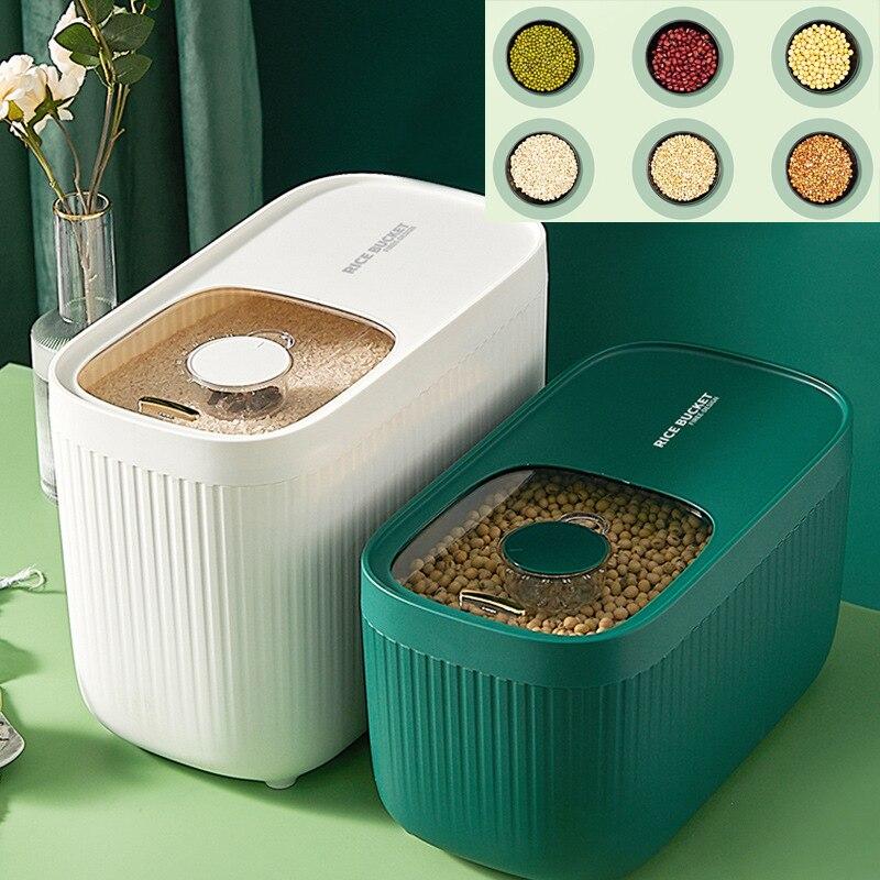 10kg Rice Storage Rice Box Grain Rice Dispenser Bucket Flip Lid Food …