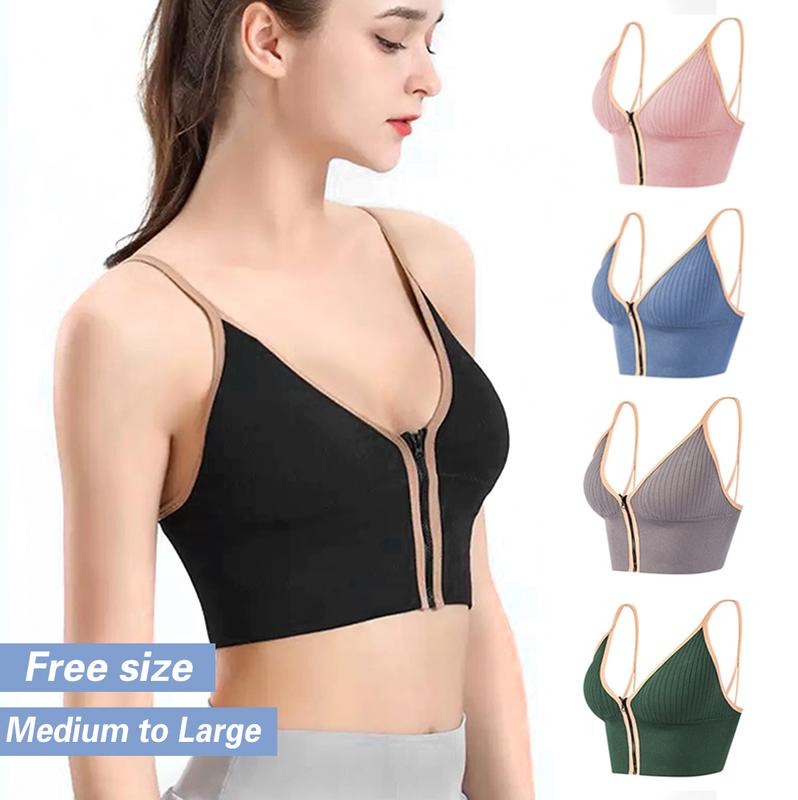 Bras For Women Zipper Yoga Fitness Bra Leisure Running Sport Bra Wome…