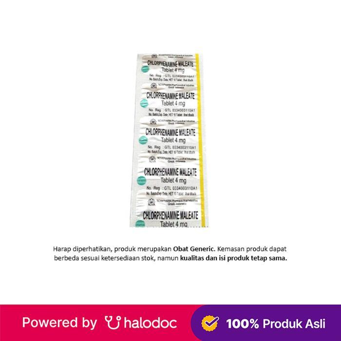 CTM (Chlorpheniramine Maleate) 4 mg 10 Tablet