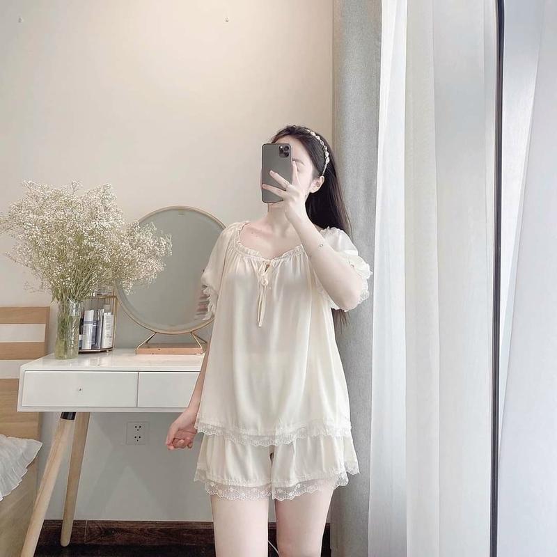 Set lụa tay bồng A02