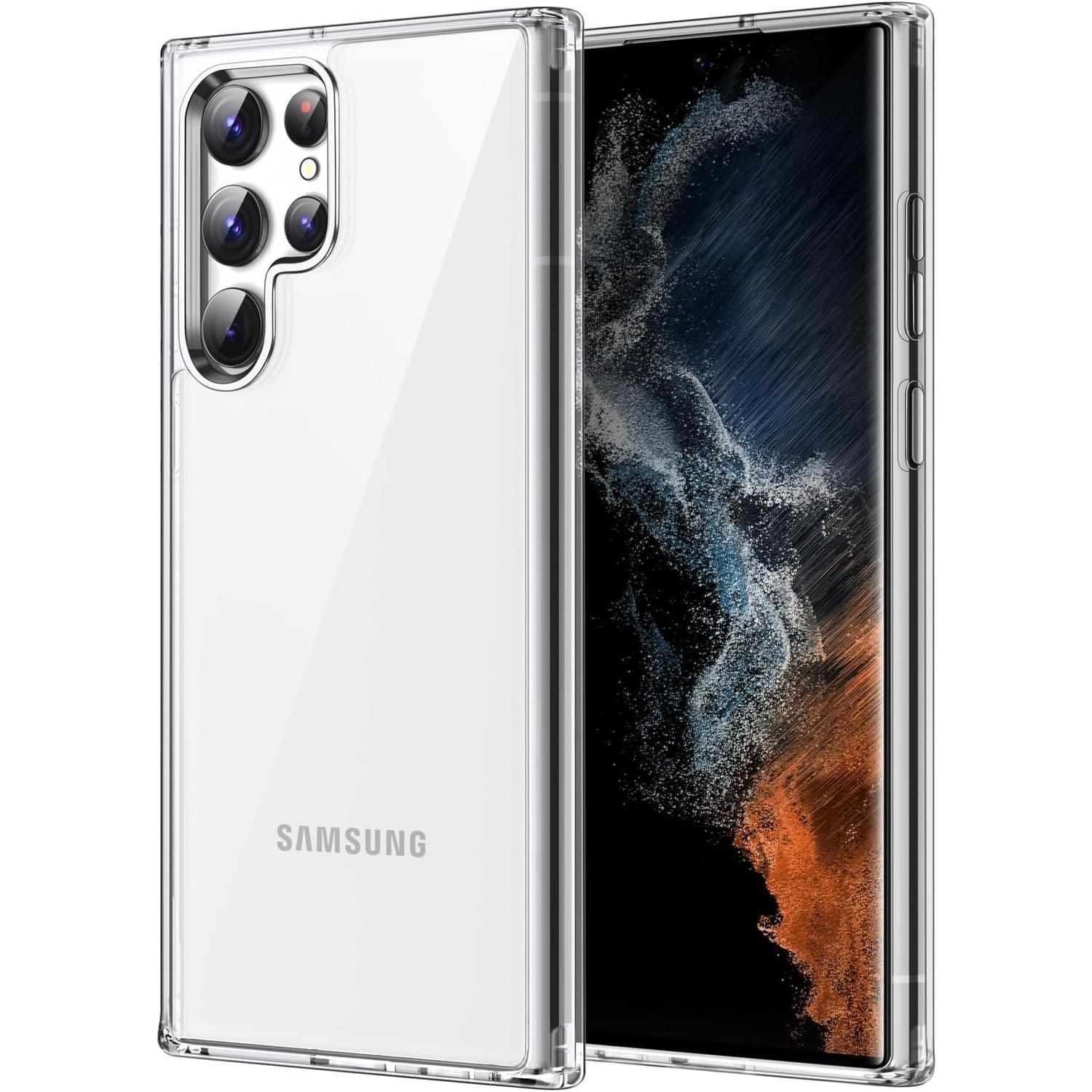 JETech Case for Samsung Galaxy S22 Ultra 5G 6.8-Inch, Non-Yellowing Shockproof Bumper Protective Phone Cover, Anti-Scratch Hard PC Back (Clear)