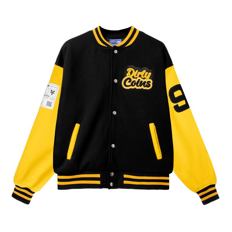Áo Khoác DirtyCoins Embroidered Varsity Jacket - Yellow/Black