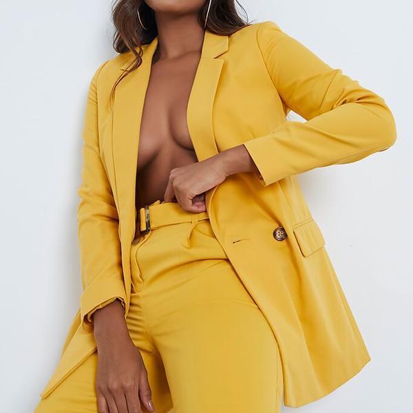 Mustard Oversized Tailored Blazer