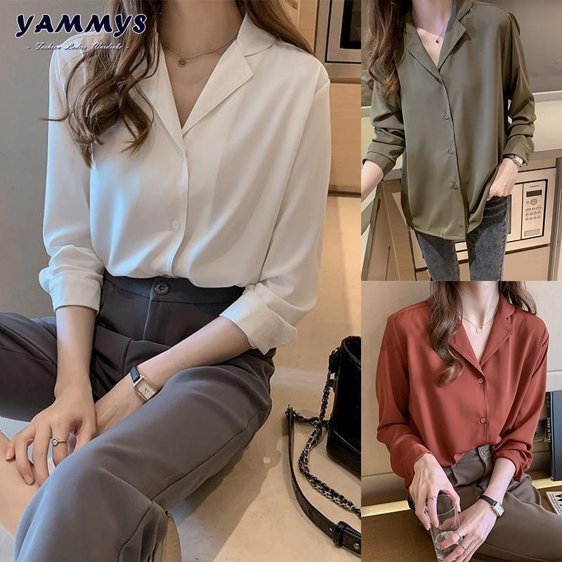 READY STOCK 2022 new Women baju Casual Blouse Long Sleeve Plus Size L…