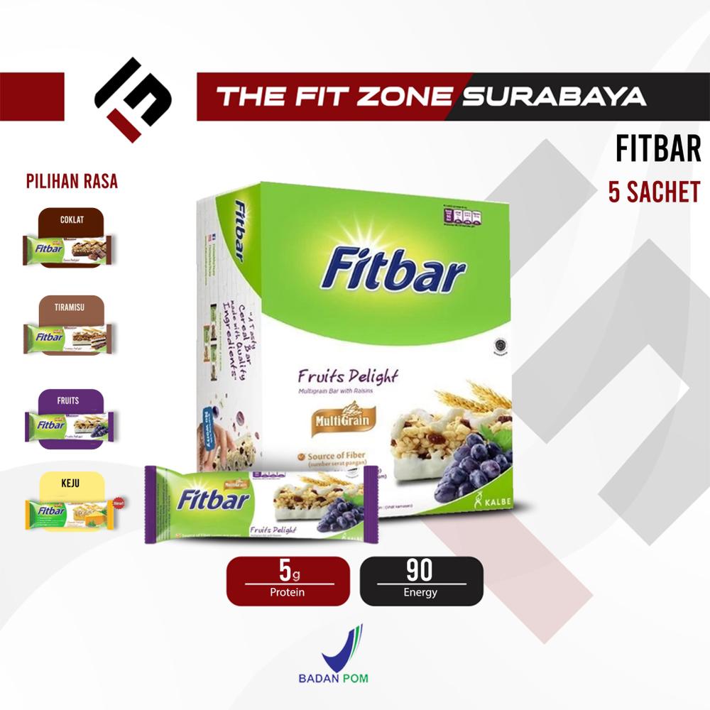 FITBAR Multigrain Bar 1 Box Isi 5 Pcs Snack Sehat Bar Camilan Food Cemilan Makanan 20 gram Sereal Coklat Gula - CHOCO, 1 PCS