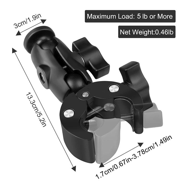 Motorcycle Bicycle Handlebar Clip Bracket For Insta360 X4 X3 X2 GoPro 12 11 10 SJCAM Selfie Stick Double Clip Monopod Mount_voghion.com