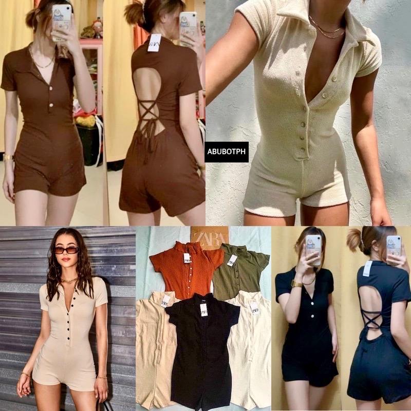 DAPHNE Korean Backless Crisscross Playsuit