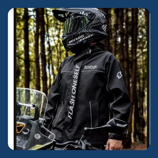 BSDDP Waterproof Rainwear Motorcycle Rain Coat With Cover Jas Hujan Pemotor - Hitam, M