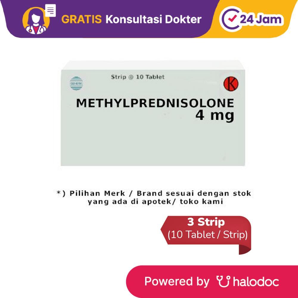 Methylprednisolone 4 mg 3 Strip (10 Tablet/Strip) - Hemat Borongan