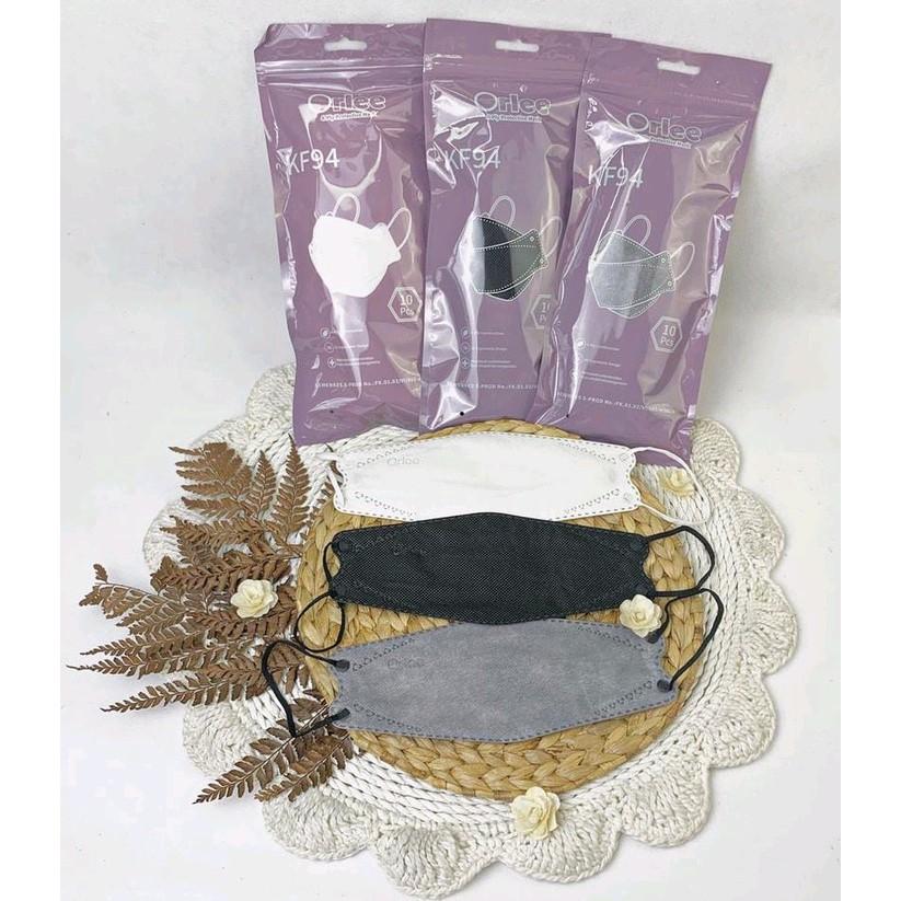 Masker Orlee KF94 dewasa Emboss 10pcs - hitam