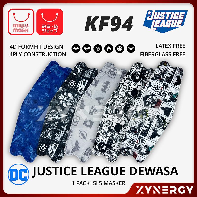 Masker MIU MASK Justice League KF94 Mask Dewasa (4Ply)