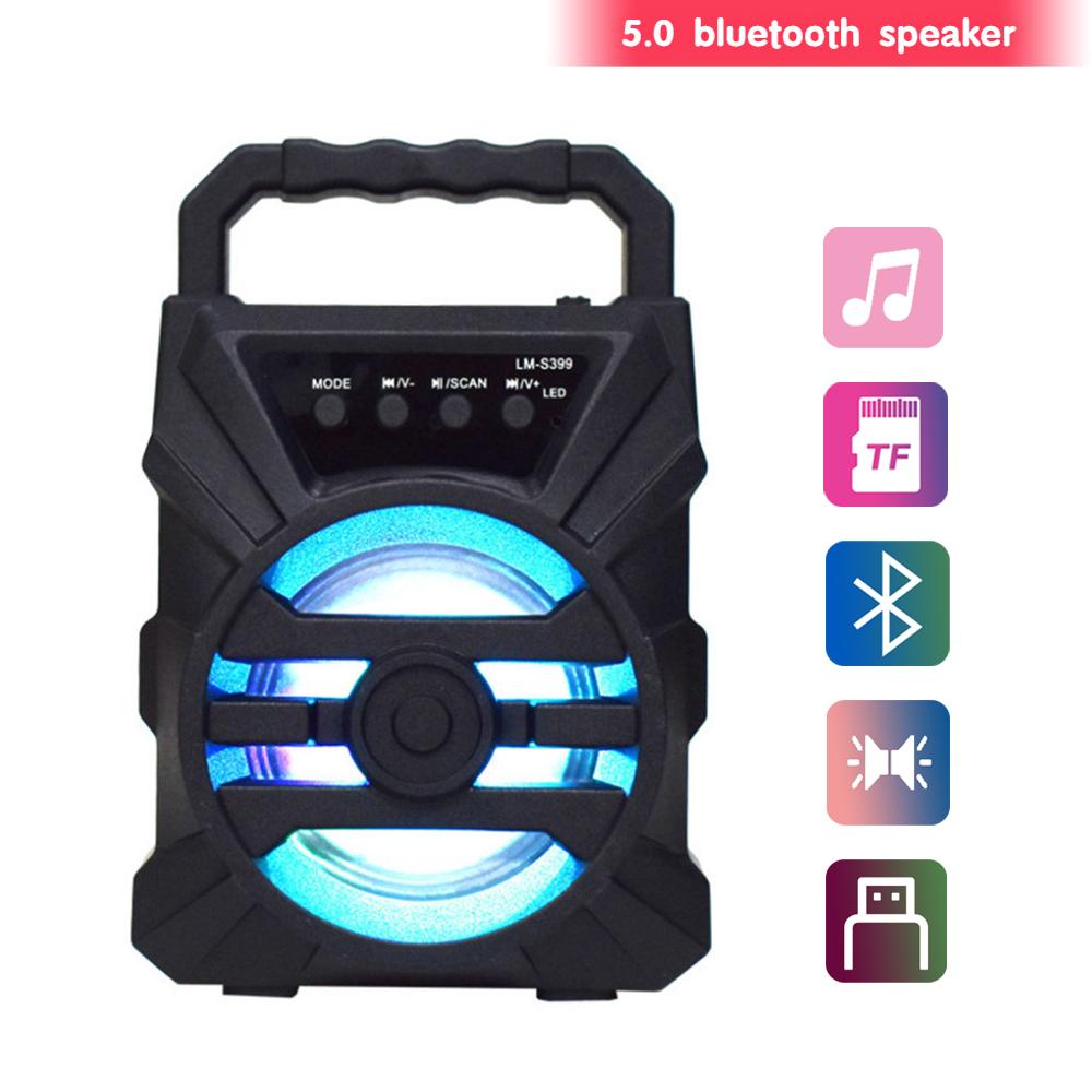 Karaoke Wireless Bluetooth Speaker LED Light Dual Speakers 500mAh Super Volume Portable Outdoor Home Audio Square Dancing