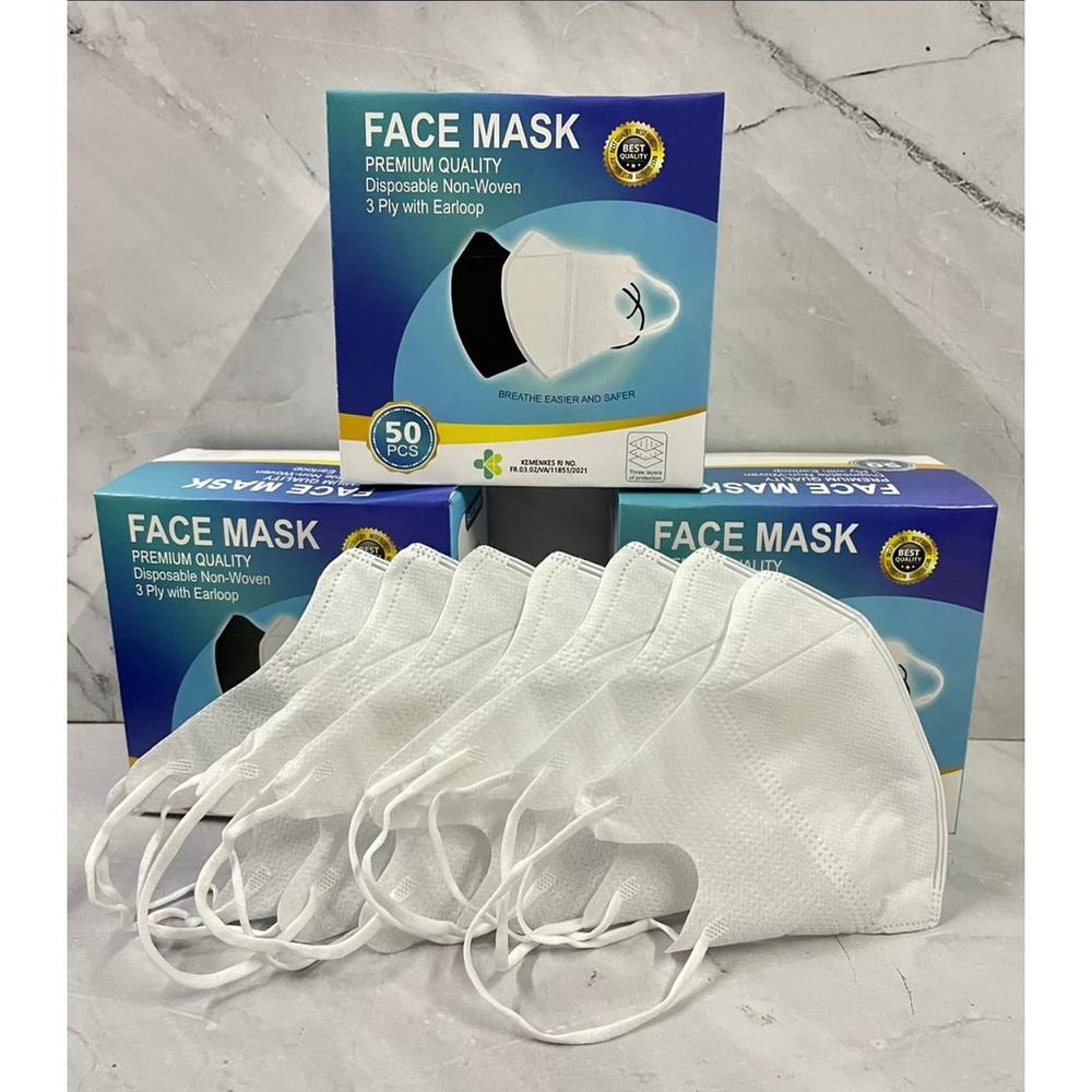 PROMOMASKER DUCKBILL ISI 50 PC PUTIH noboxUnisex
