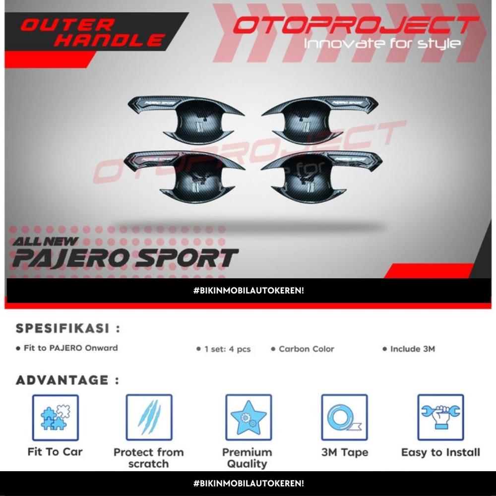 Otoproject - Outer Handle A.N Pajero Sport 2016 Premium V2 Carbon | Outer Handle Pajero Sport 2016