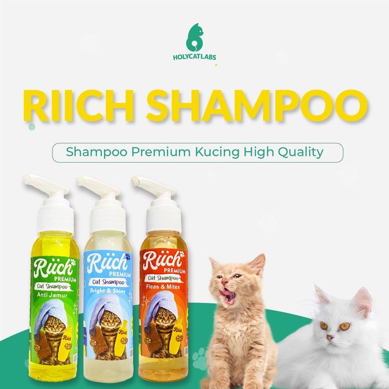 Shampoo Kucing Anti Kutu Anti Jamur Berkilau Riich Premium 100 ML