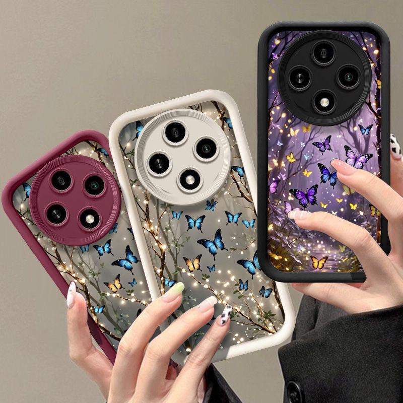 Luxury Glow in The Dark Butterfly Print Phone Case for Vivo V50 V25 V21 V15 V23 5G V30 Pro Y72 Y36 Y19 X100 X90 Lite Soft Cover