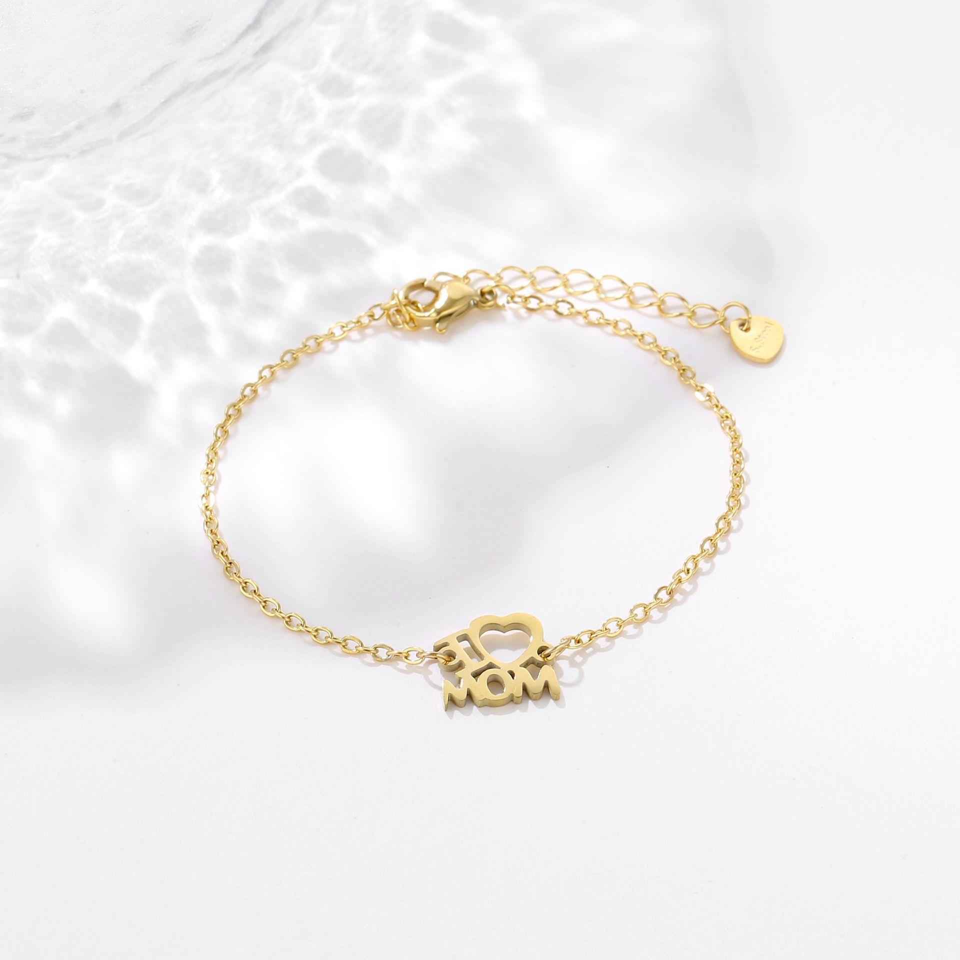 Stainless Steel I Love Mom Mother Day Bracelet Female Mother Fashion Steel Jewelry Jewelry Jewelry_voghion.com