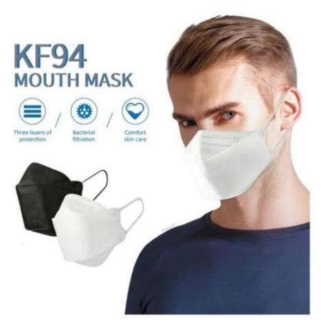 MASKER CARE ION KF94 KF 94 4 PLY ISI 10 PCS GOOD QUALITY BISA UNTUK PRIA DAN WANITA - Hitam ( 10 PCS )