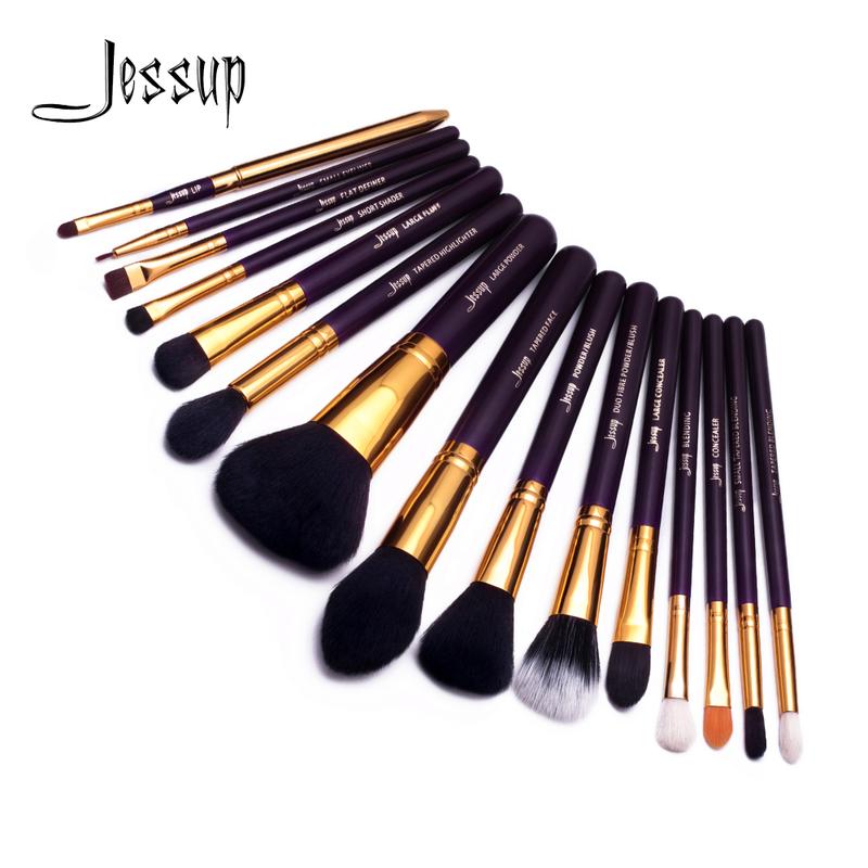 Jessup make up brush Set Purple/Gold brochas maquillaje Synthetic-Hai…