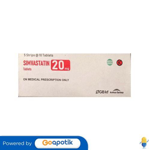 SIMVASTATIN 20 MG KIMIA FARMA BOX 50 TABLET