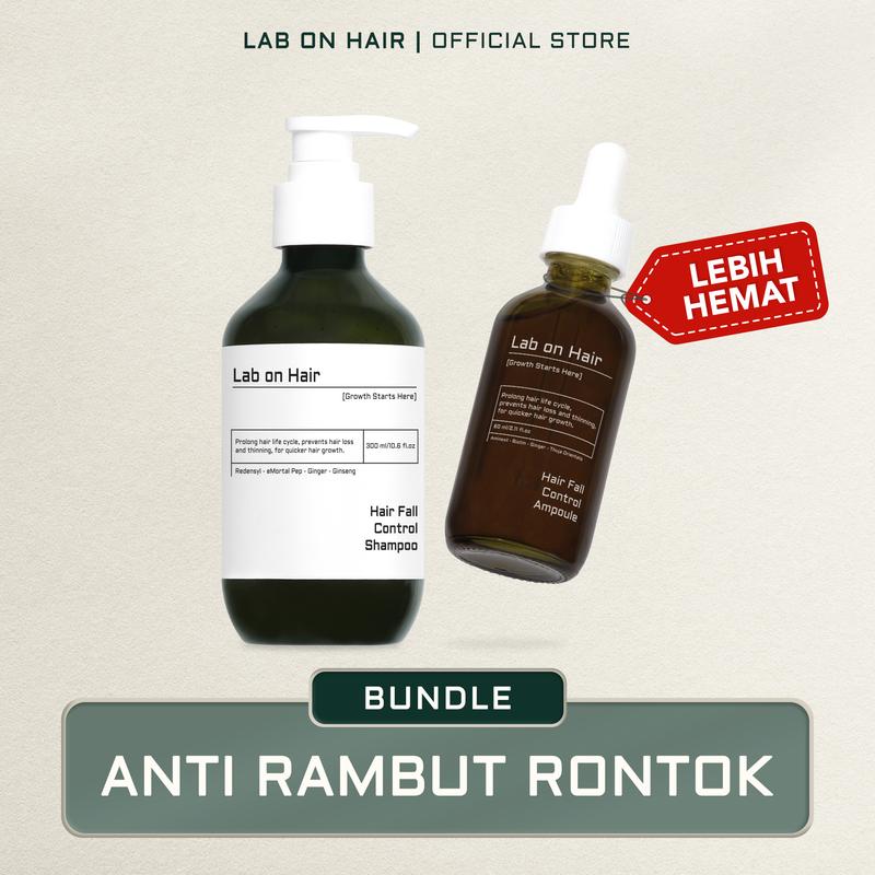 [Bundle Hemat] Lab On Hair Hair Fall Shampoo + Ampoule Anti Rambut Ro…