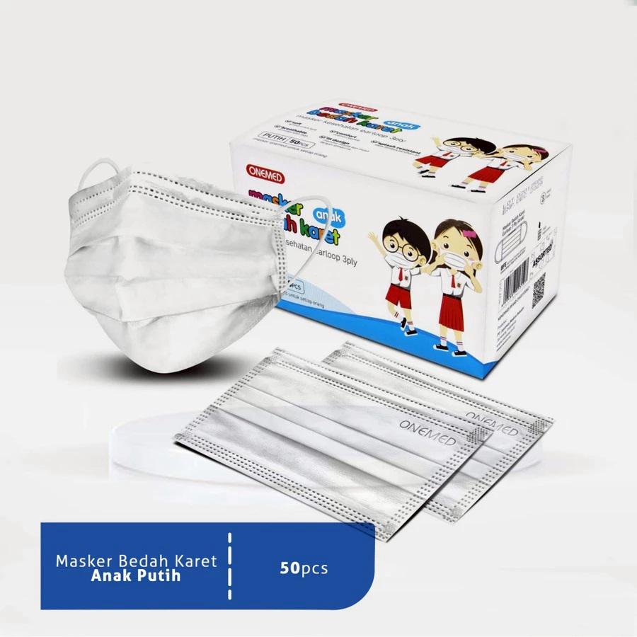 MASKER ANAK EARLOOP ONEMED PUTIH  MEDICAL ONLINE MEDICALONLINE