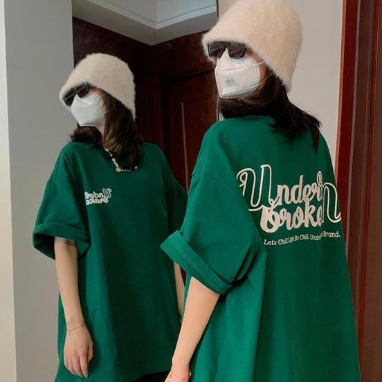 Áo Thun Tay Lỡ in hình Under màu xanh két chất Cotton thấm hút mồ hôi…