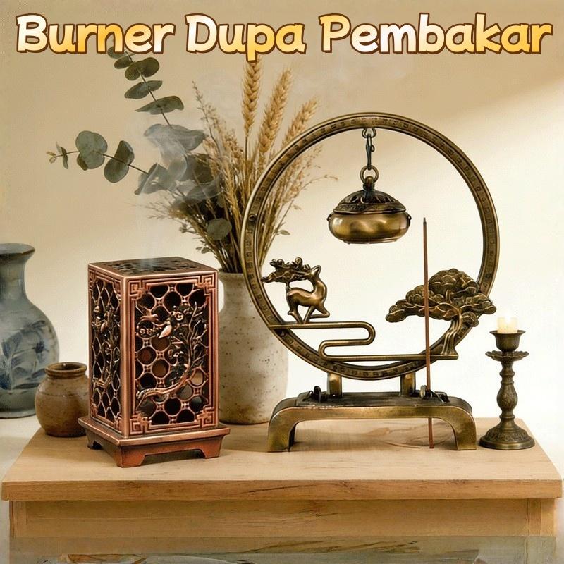 Burner Dupa Pembakar Tempat Bakar Dupa Mabkharah Bulat Bahan Logam Warna Emas Arab Tempat Bakar Kemenyan/ Mini Bahan Logam Bermakna Kehidupan - Klasik