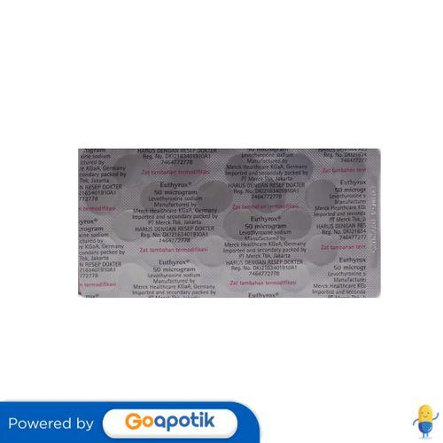 EUTHYROX 50 MCG STRIP 25 TABLET