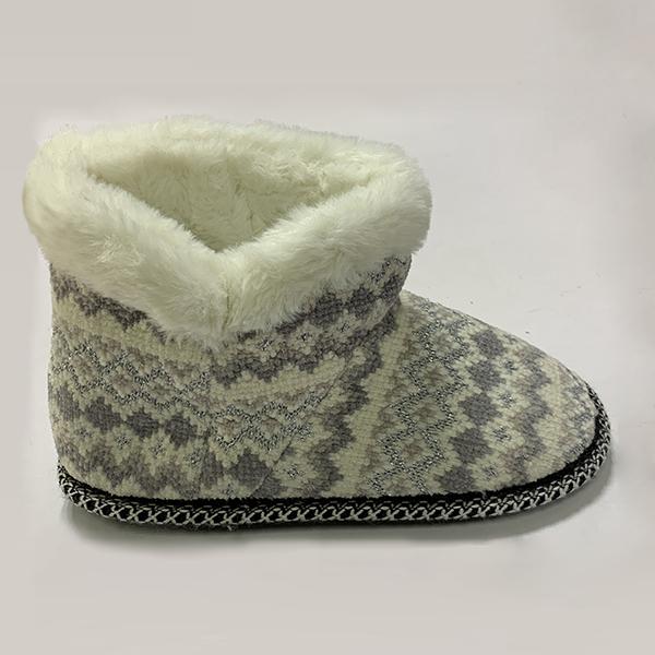 Women's knitted plush slippers boots, indoor and outdoor warm ankle b…