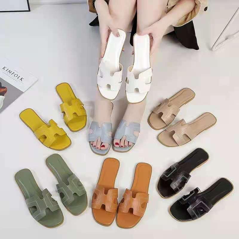 SHALOM Korean Flat Sandals For Women Elegant Open Toe Flat Casual Sli…