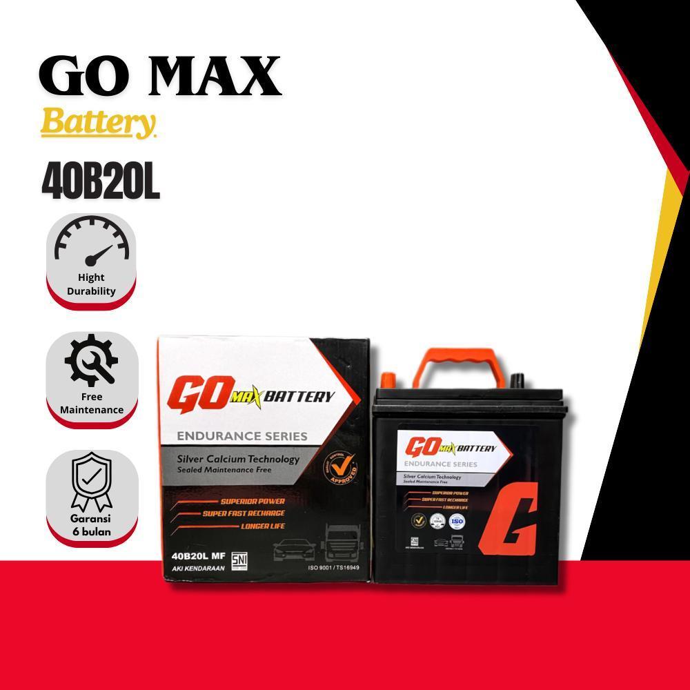 GO MAX Battery Aki Kering Mobil Toyota Avanza Veloz 2022 40B20L / NS40ZL - 12V / 40Ah - GOJEK/GRAB