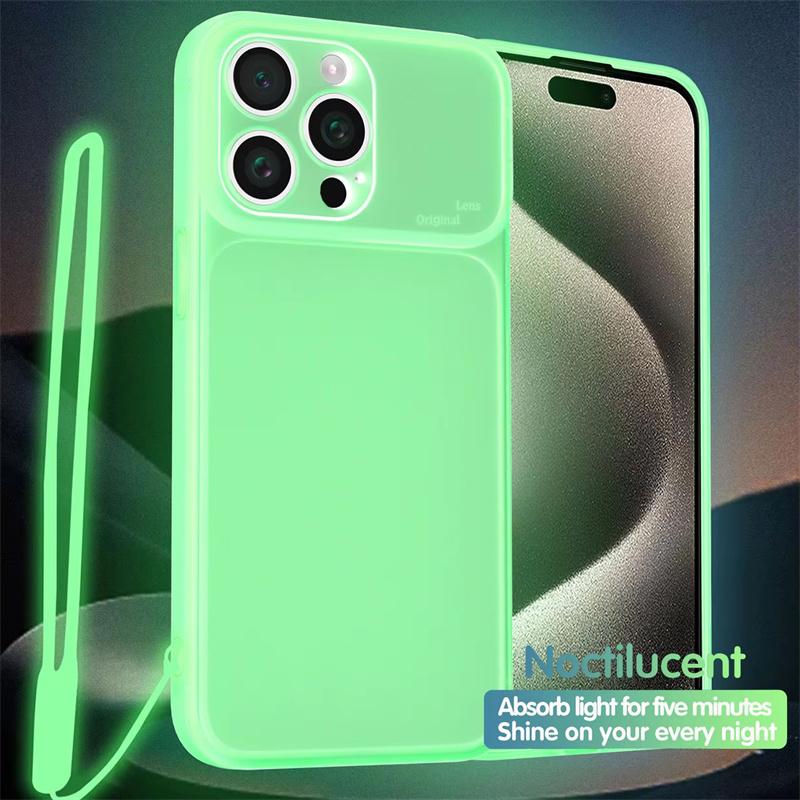 Night Light Luminous Clear Silicone Large Window Smartphone Case For Samsung Galaxy S24 S22 S21 S23 Ultra Plus Shockproof Cover