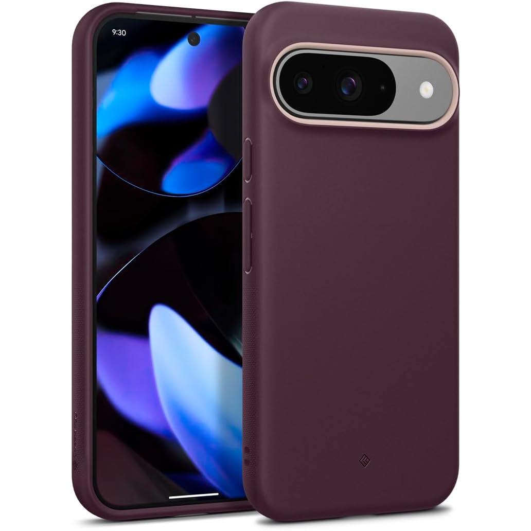 Caseology Nano Pop for Google Pixel 9 Pro Case, for Pixel 9 Case 5G [Silicone Case](2024) - Burgundy Bean