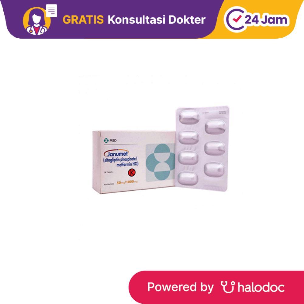 Janumet 50 mg/1000 mg 7 Tablet - Diabetes - Halodoc