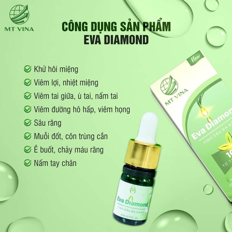 Eva Diamond - Tinh dầu đa năng hỗ trợ các vấn đề răng miệng, tai, mũi…