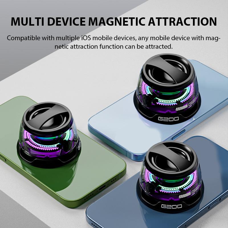 Portable Bluetooth Speaker G200 RGB Lighting Magnetic Speaker BT5.3 Mini Sound Box 7 Hours Playback Phone Holder