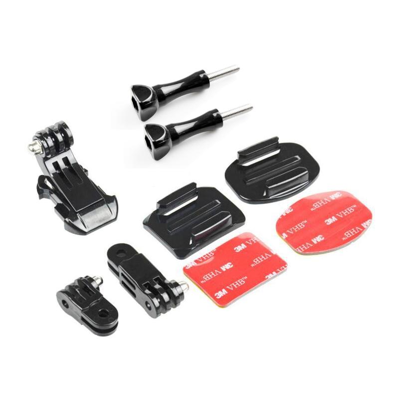 Adaptador de montaje multiusos para casco con base de gancho en J y adhesivos 3M para GoPro Hero 11 10 9 8 7 6 5, SJCAM, EKEN y DJI Osmo Action Camera._voghion.com