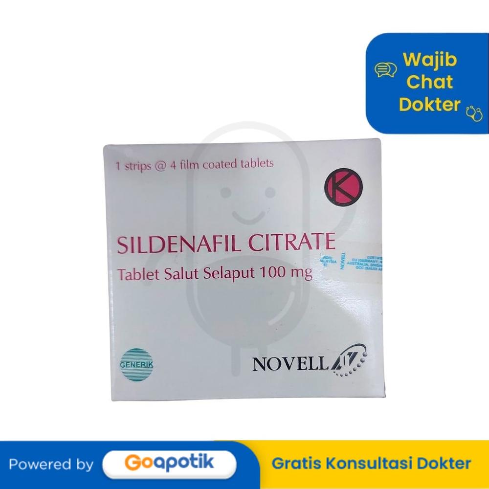 SILDENAFIL CITRATE NOVELL 100 MG BOX 4 TABLET