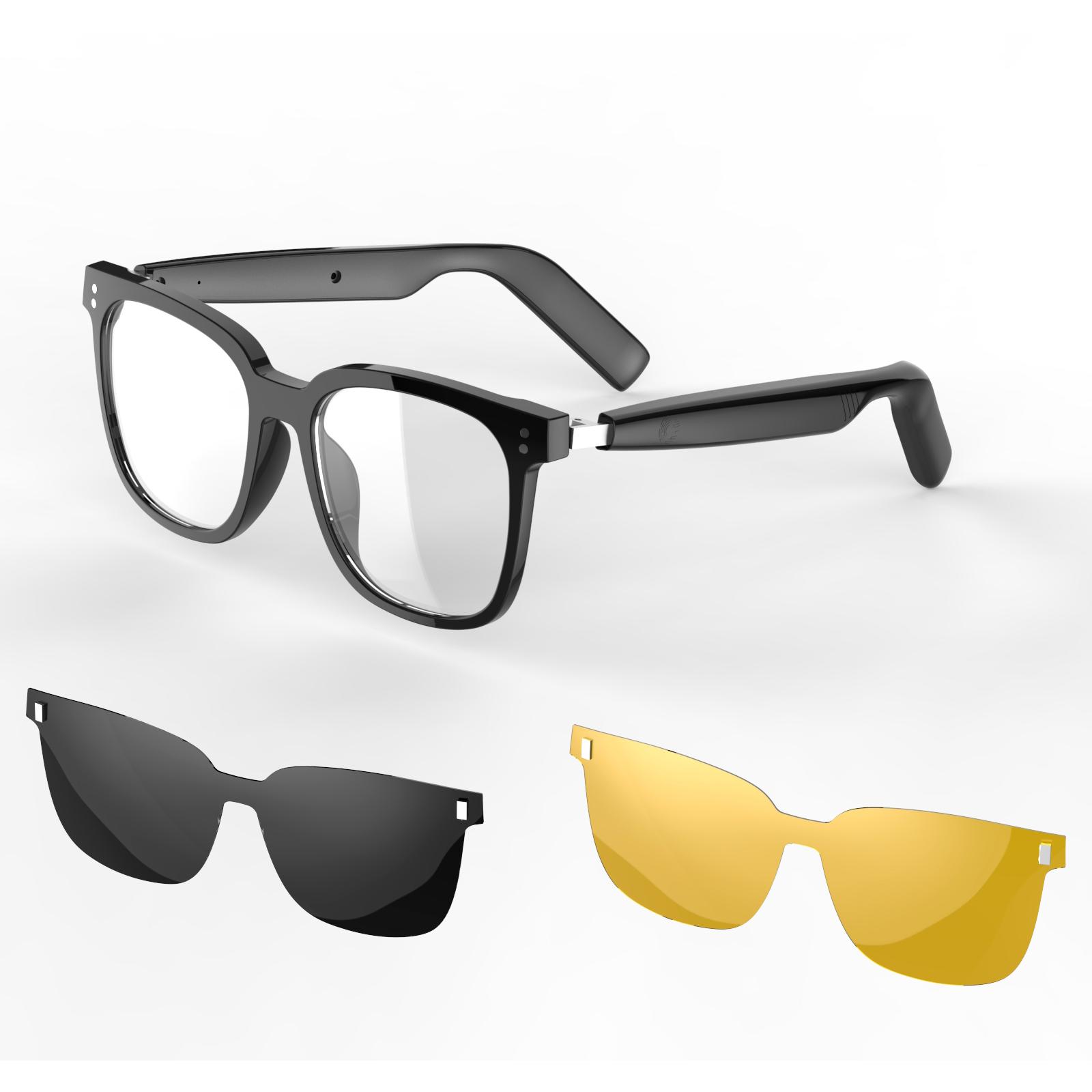 3-in-1 SG19 Smart Glasses Interchangeable Magnetic Lenses Blue Light Blocking Sunglass IR For Cycling Running